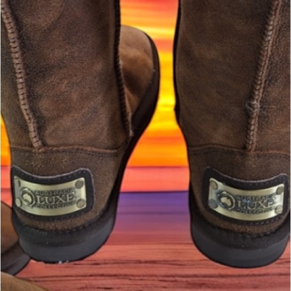 Australia Luxe Collective Tall Brown Boots Suede Shearling - Picture 4 of 4